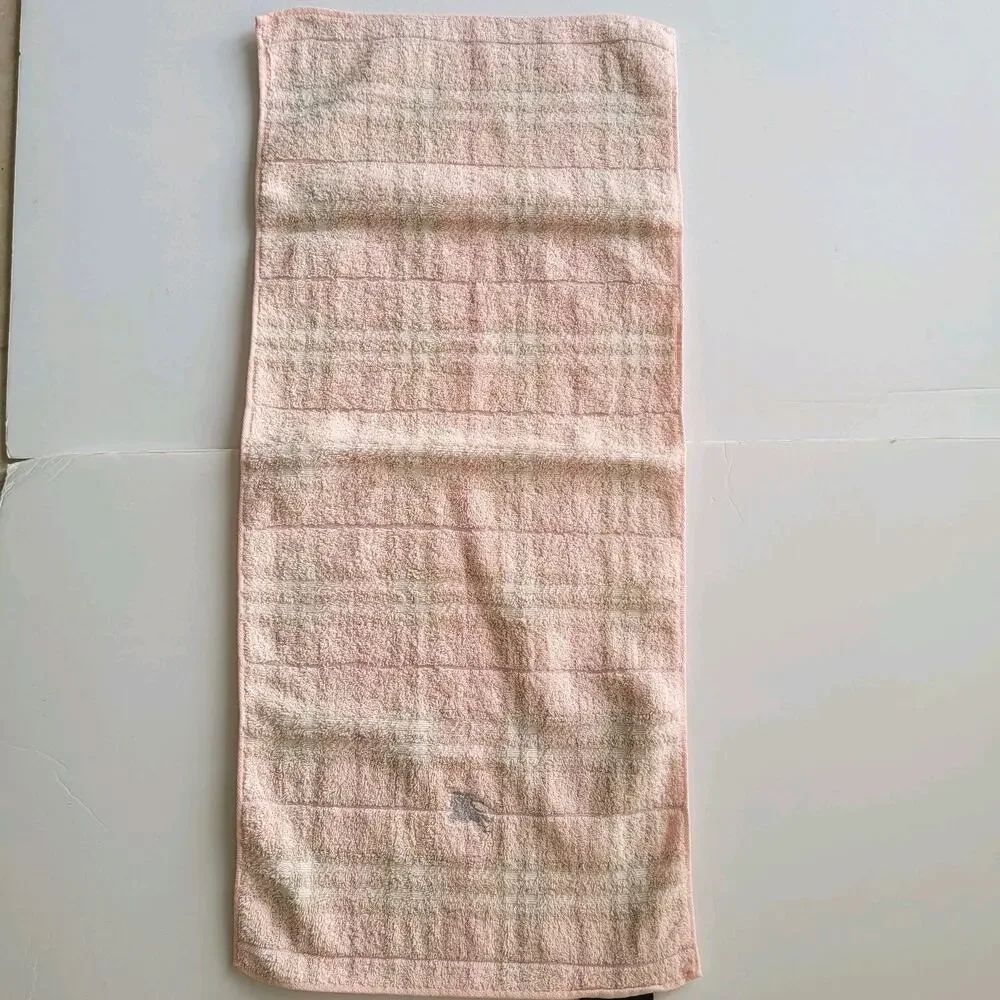 Vintage Burberry Authentic Hand Towels Lot Of 3 Pink Yellow Cotton Bundle‎